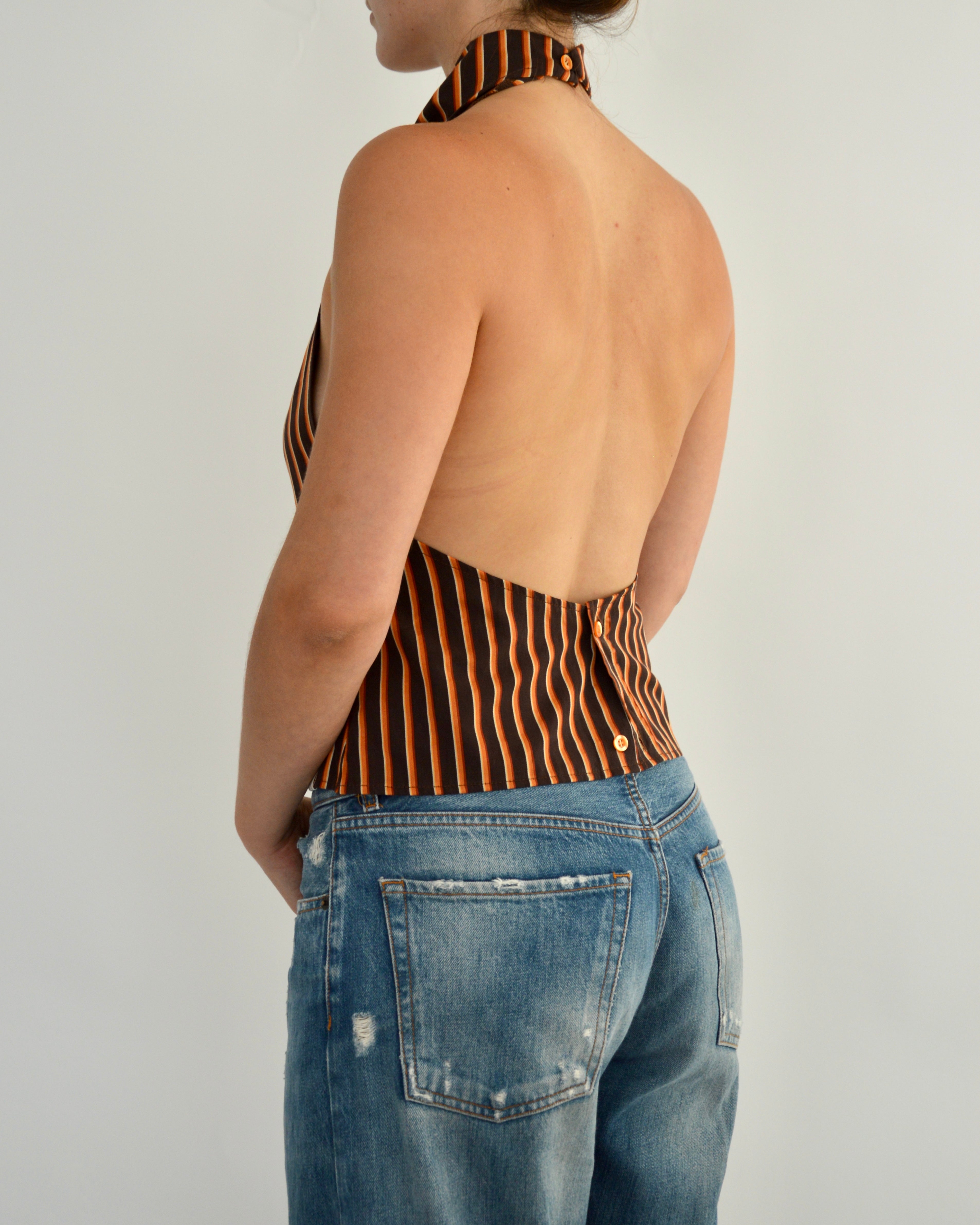 Halter Blouse - Orange Brown (S)