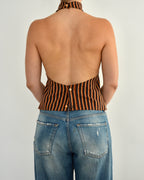 Halter Blouse - Orange Brown (S)