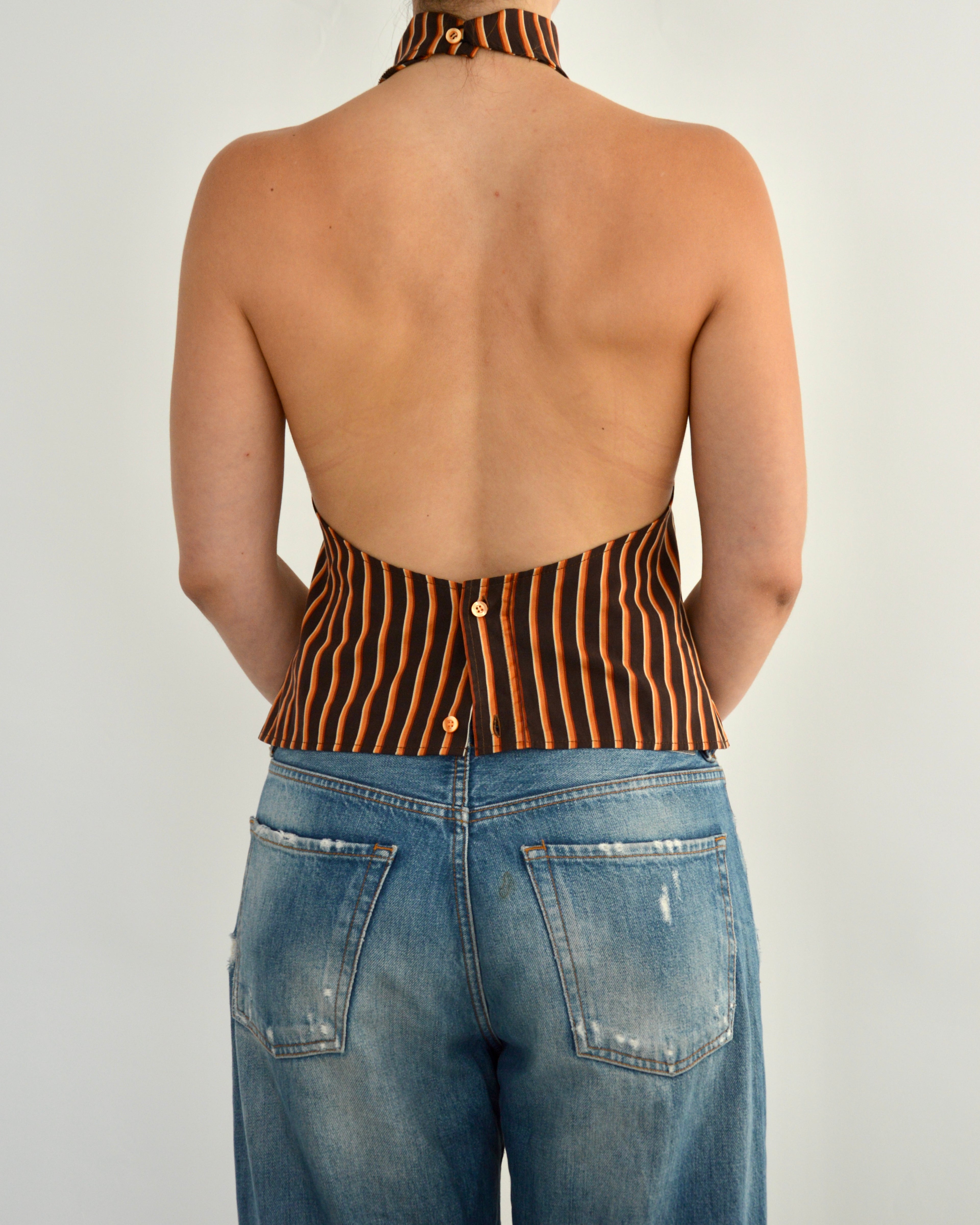 Halter Blouse - Orange Brown (S)