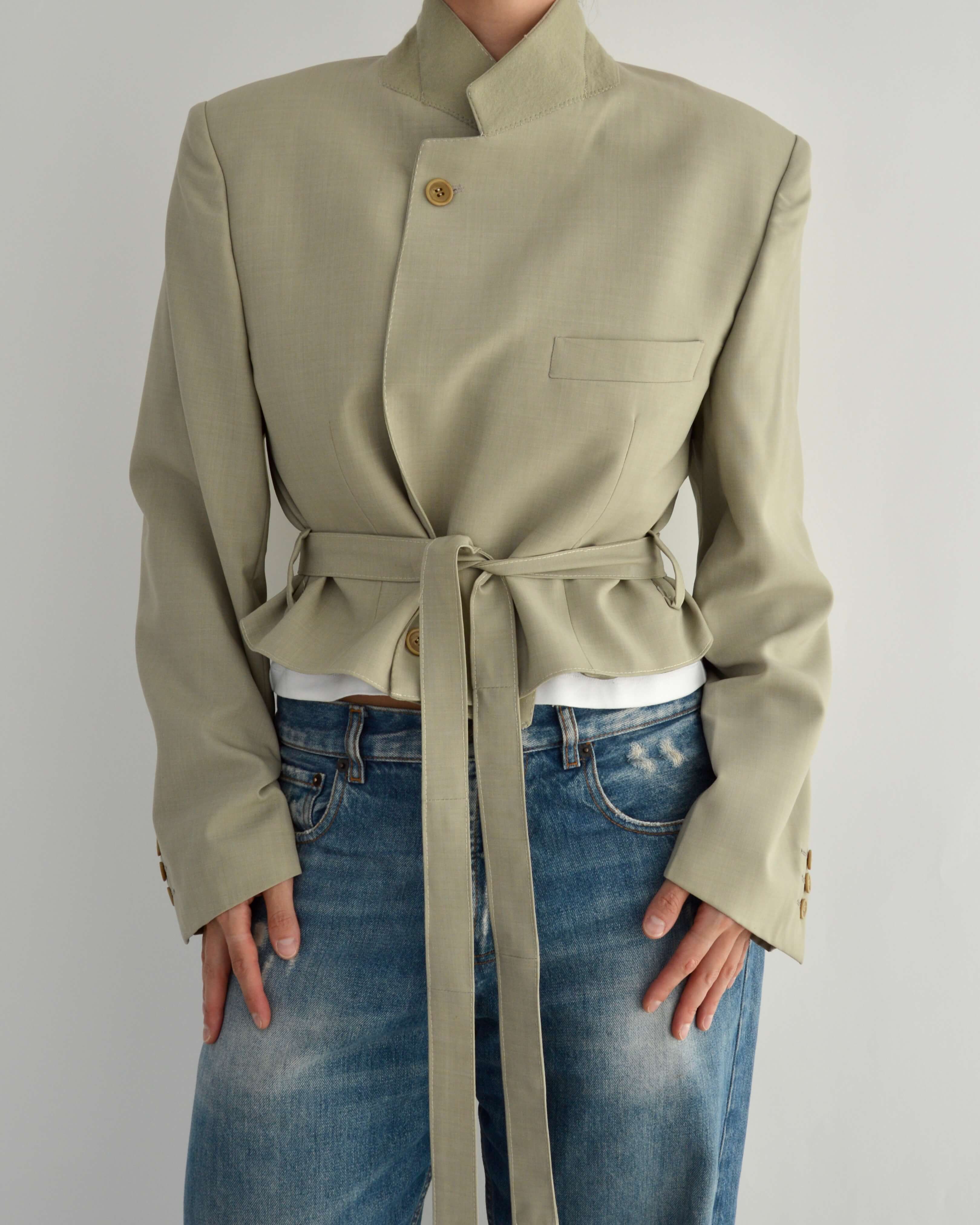 Tied-up Blazer - Light Beige (M)