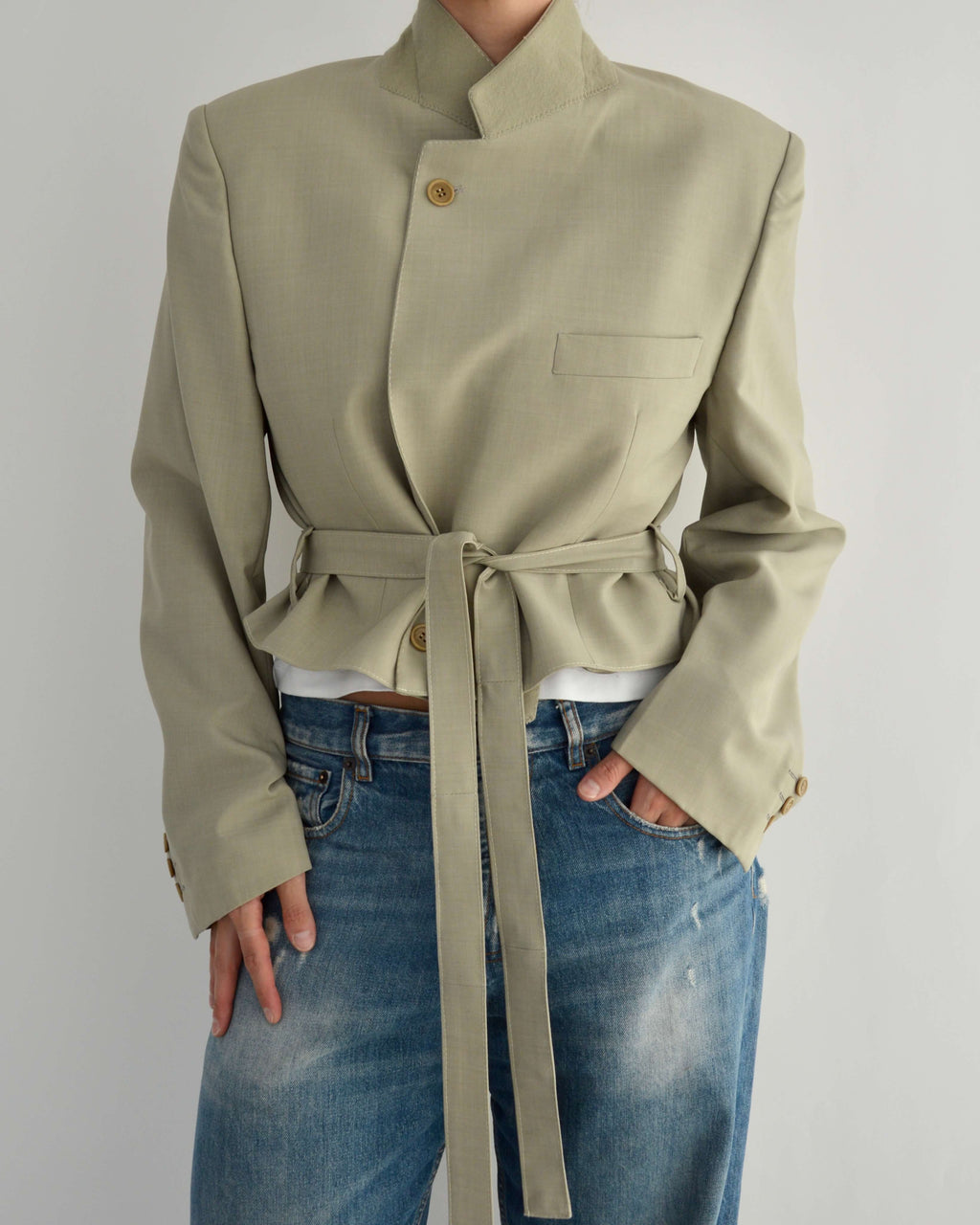 Tied-up Blazer - Light Beige (M)