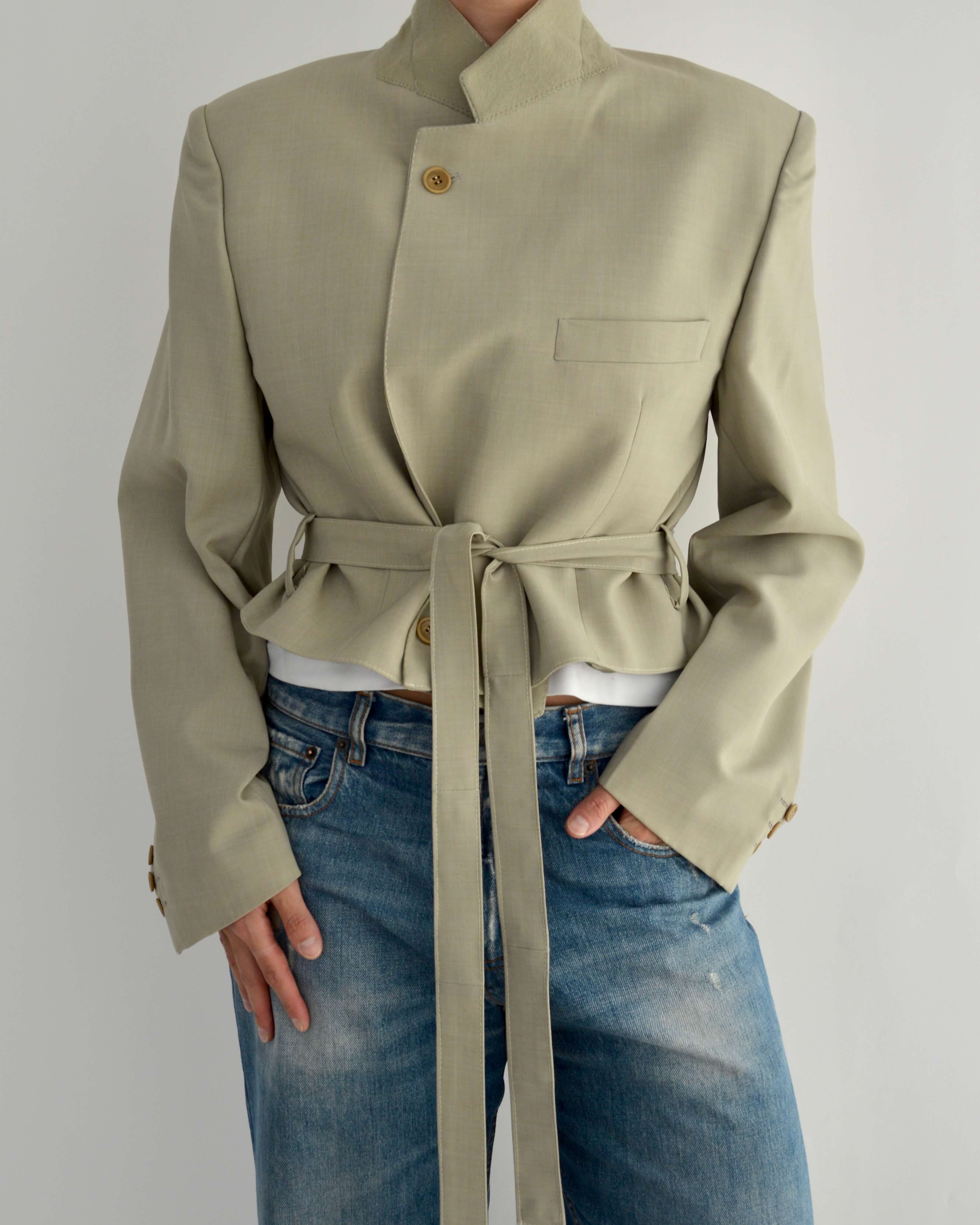 Tied-up Blazer - Light Beige (M)