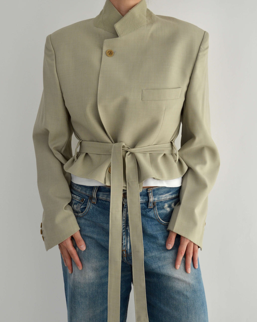 Tied-up Blazer - Light Beige (M)