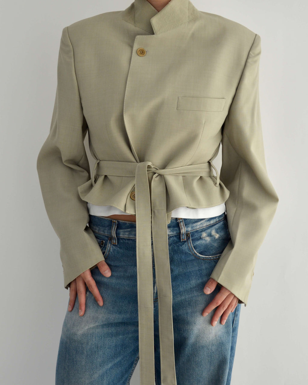 Tied-up Blazer - Light Beige (M)
