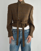 Tied-up Blazer - Brown & Blue (M)