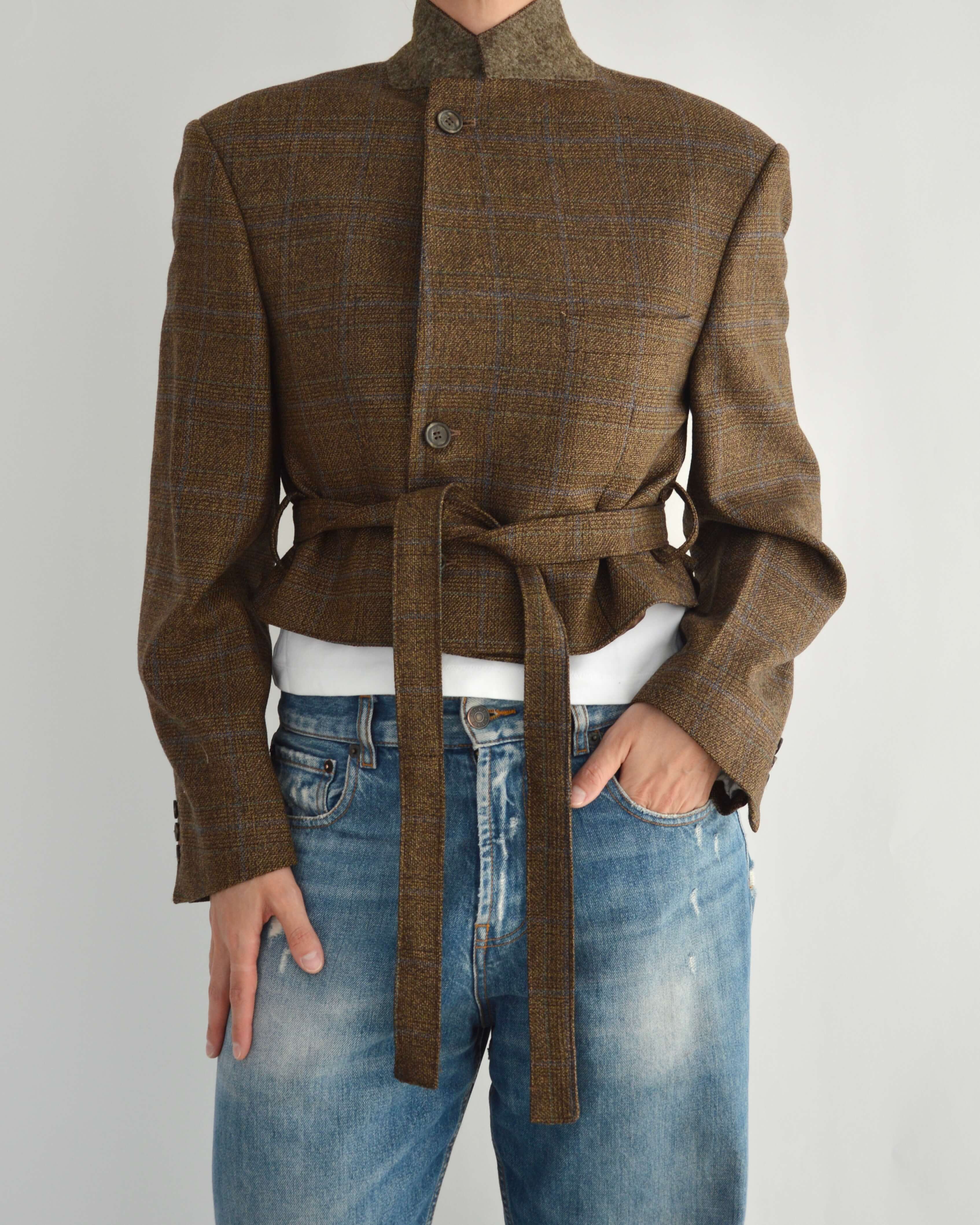 Tied-up Blazer - Brown & Blue (M)