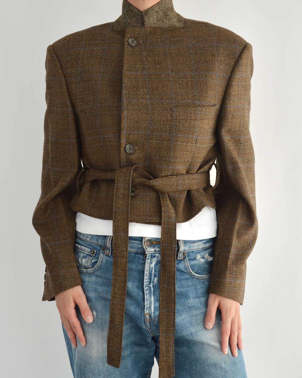 Tied-up Blazer - Brown & Blue (M)