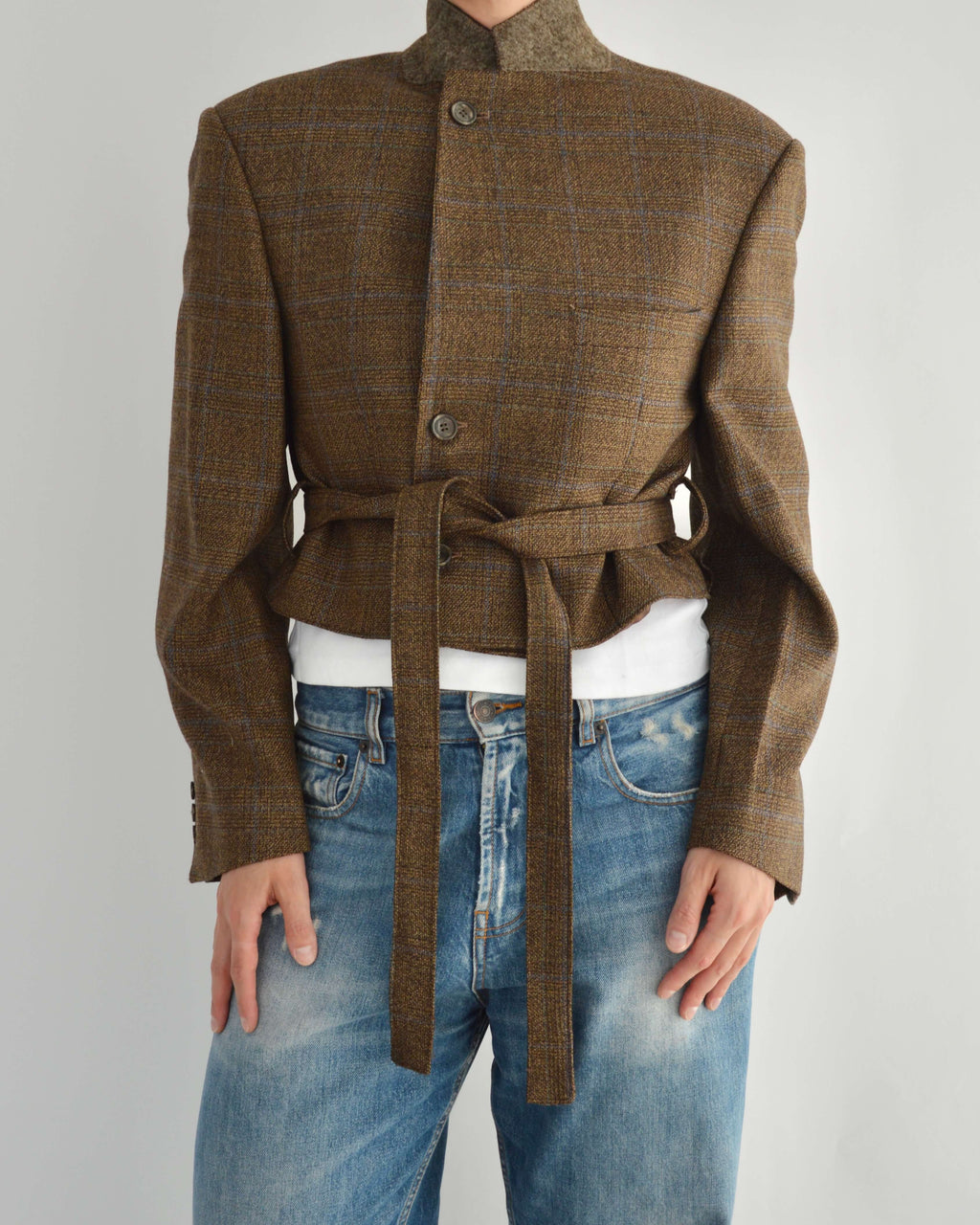Tied-up Blazer - Brown & Blue (M)