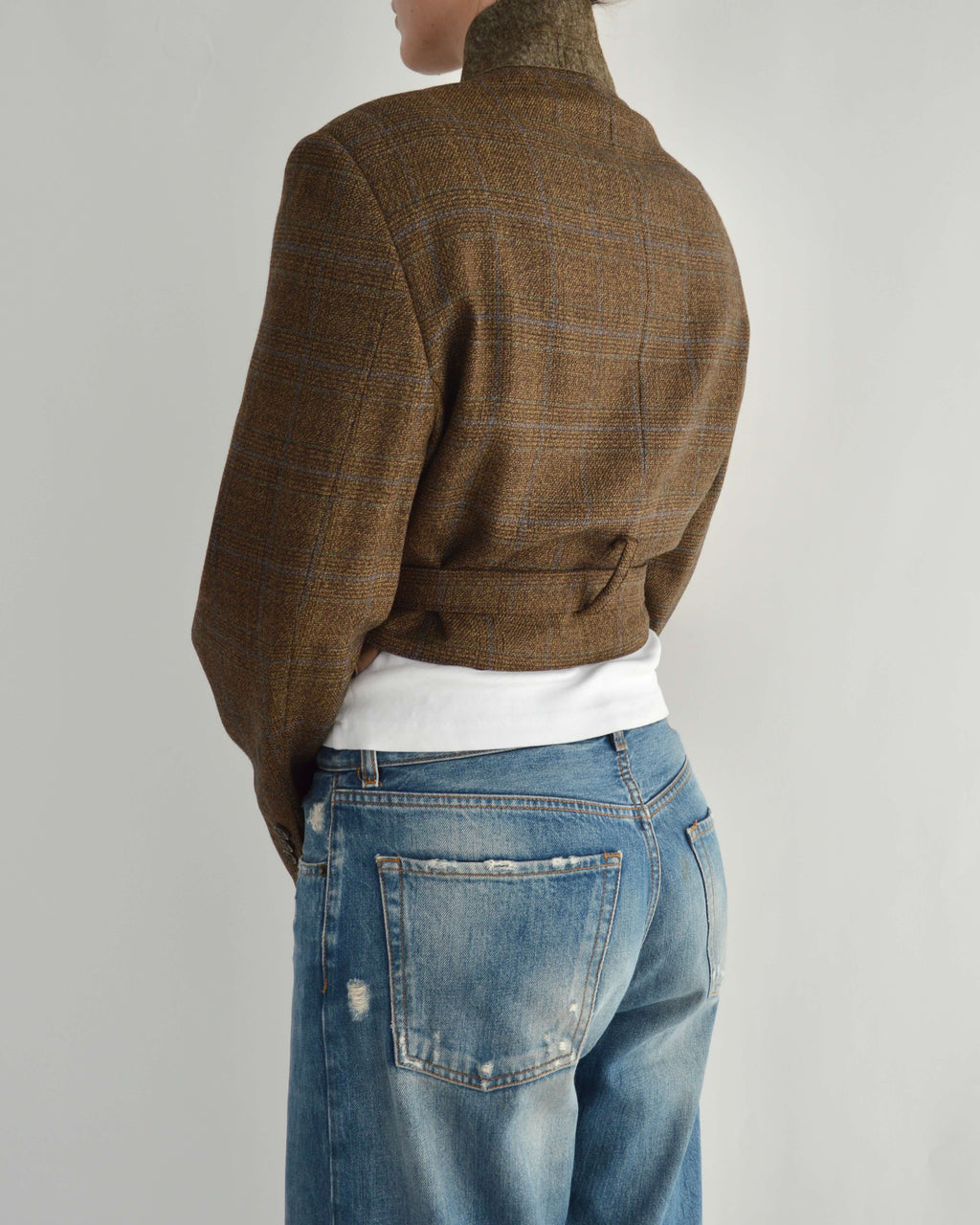 Tied-up Blazer - Brown & Blue (M)
