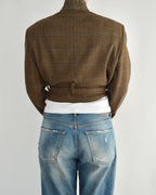 Tied-up Blazer - Brown & Blue (M)