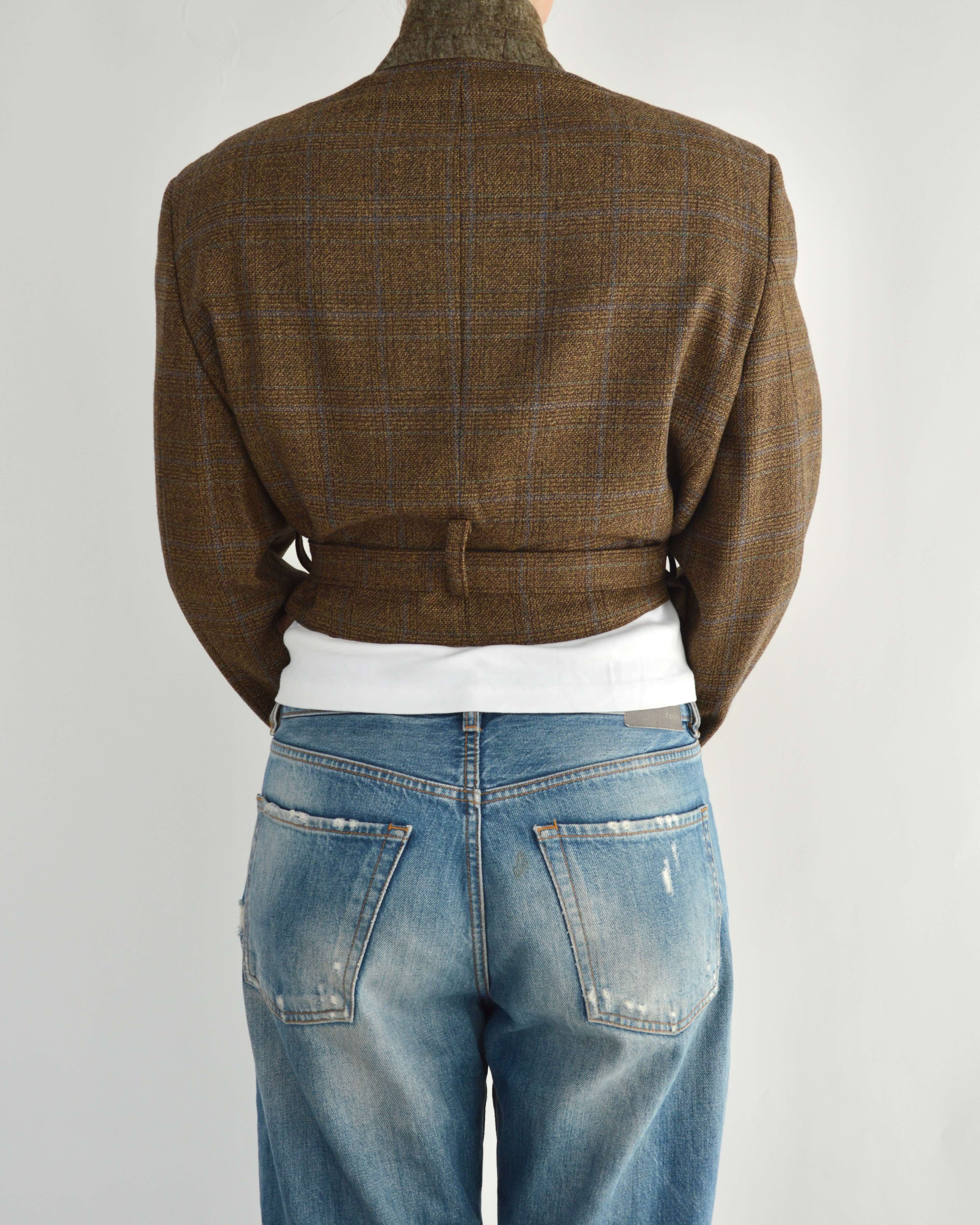 Tied-up Blazer - Brown & Blue (M)