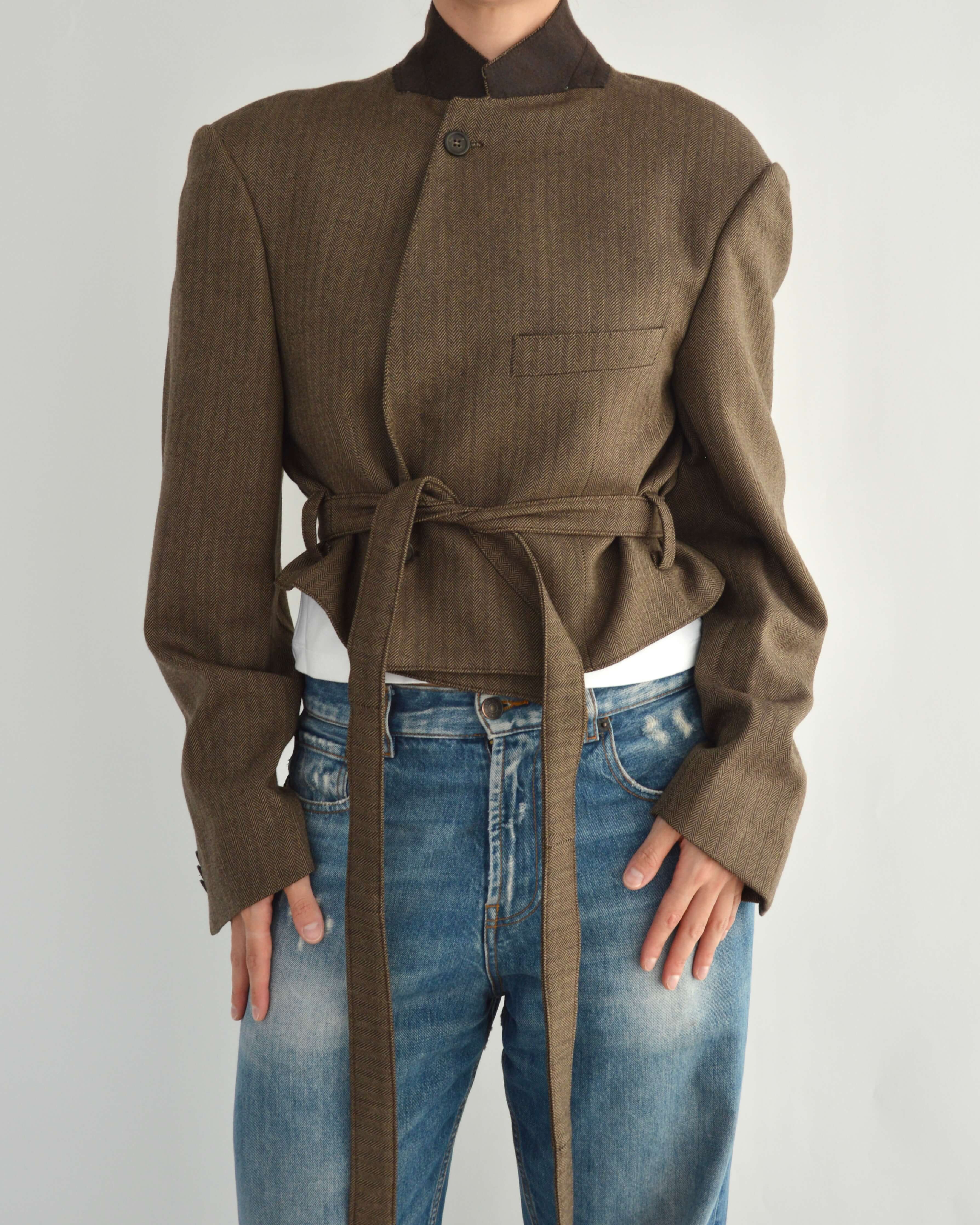 Tied-up Blazer - Chocolate
