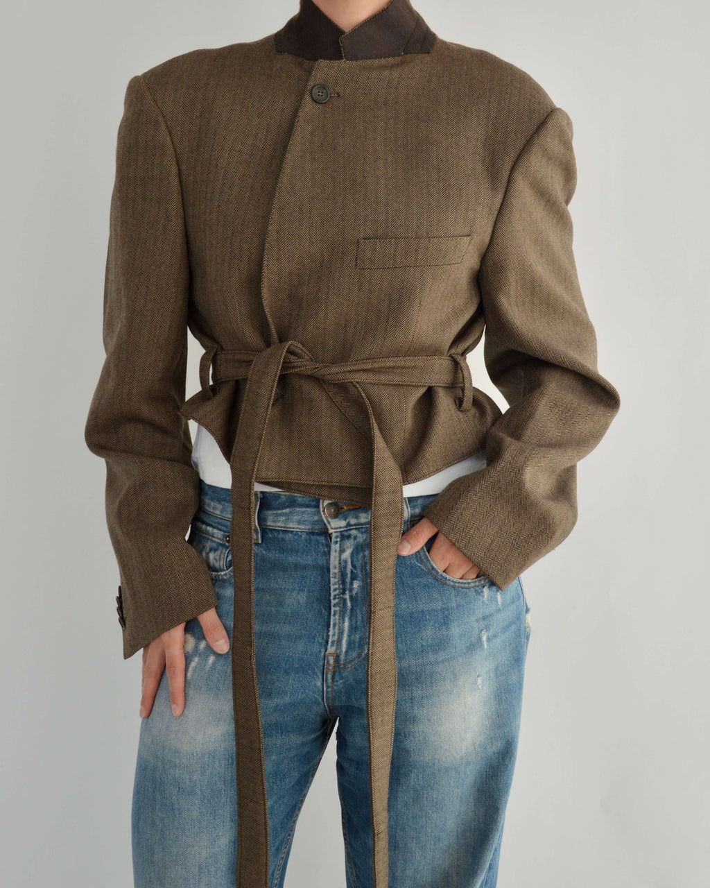 Tied-up Blazer - Chocolate