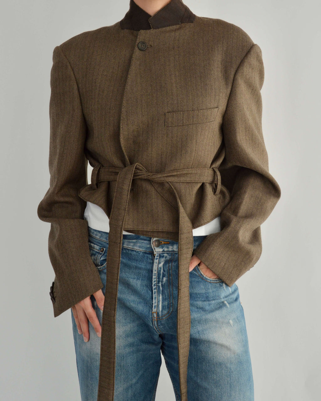 Tied-up Blazer - Chocolate