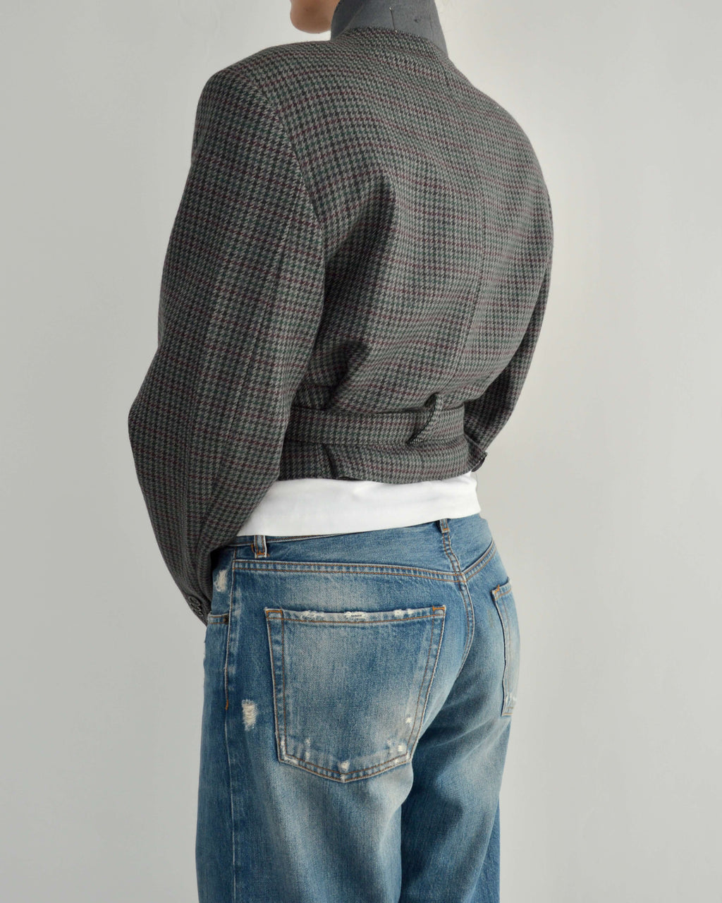 Tied-up Blazer - Textured Blue