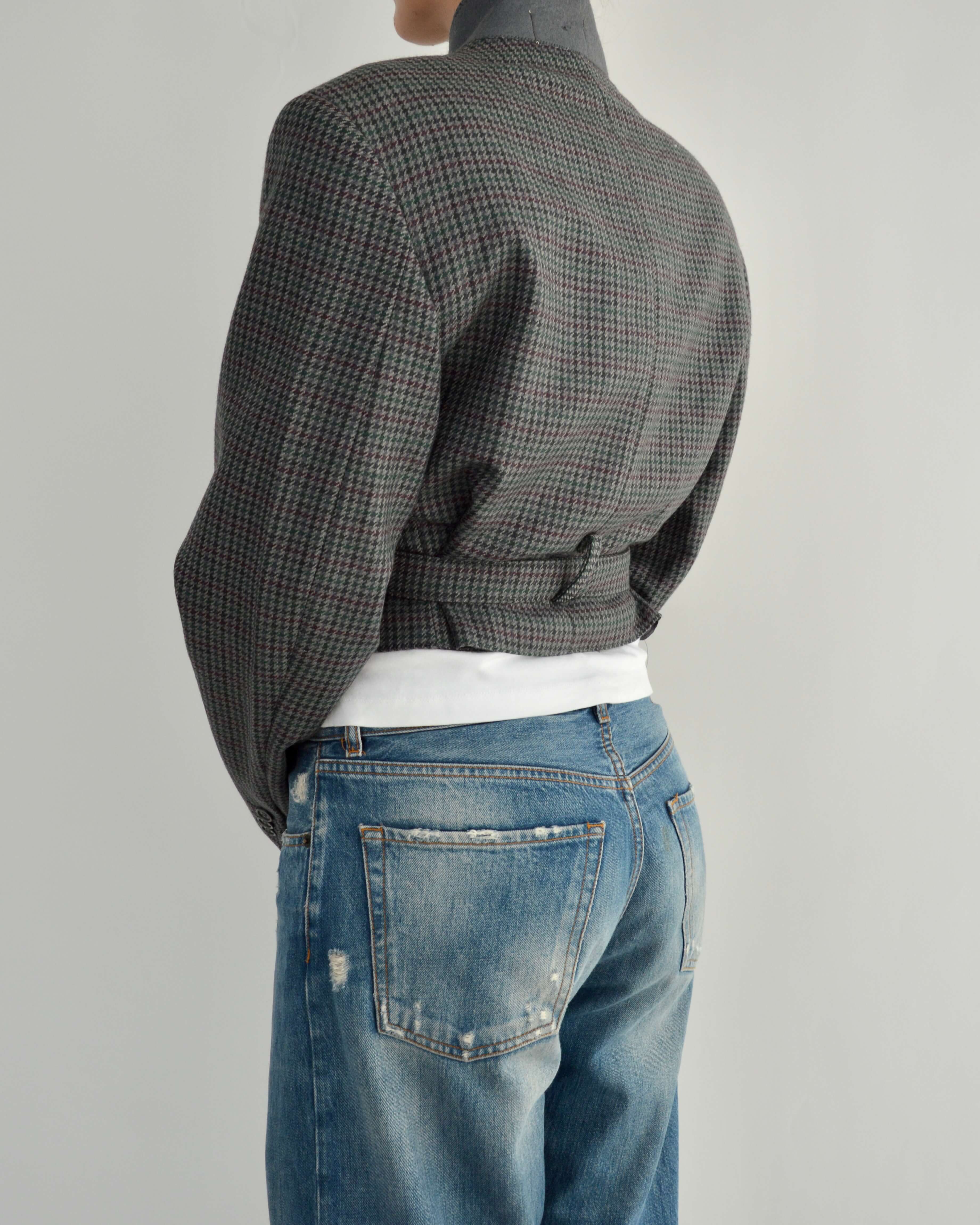 Tied-up Blazer - Textured Blue
