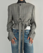 Tied-up Blazer - Checkred Grey