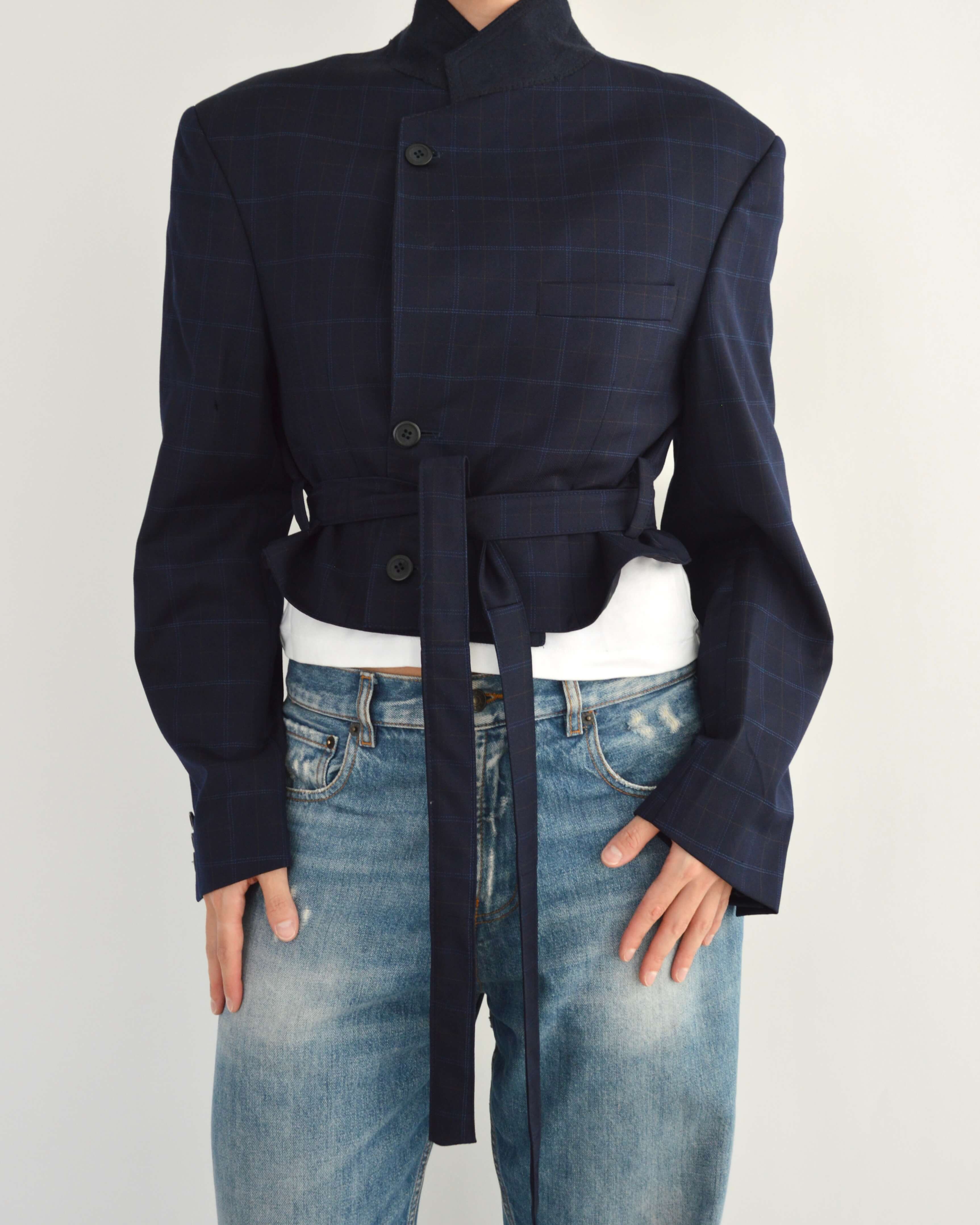 Tied-up Blazer - Dark Blue