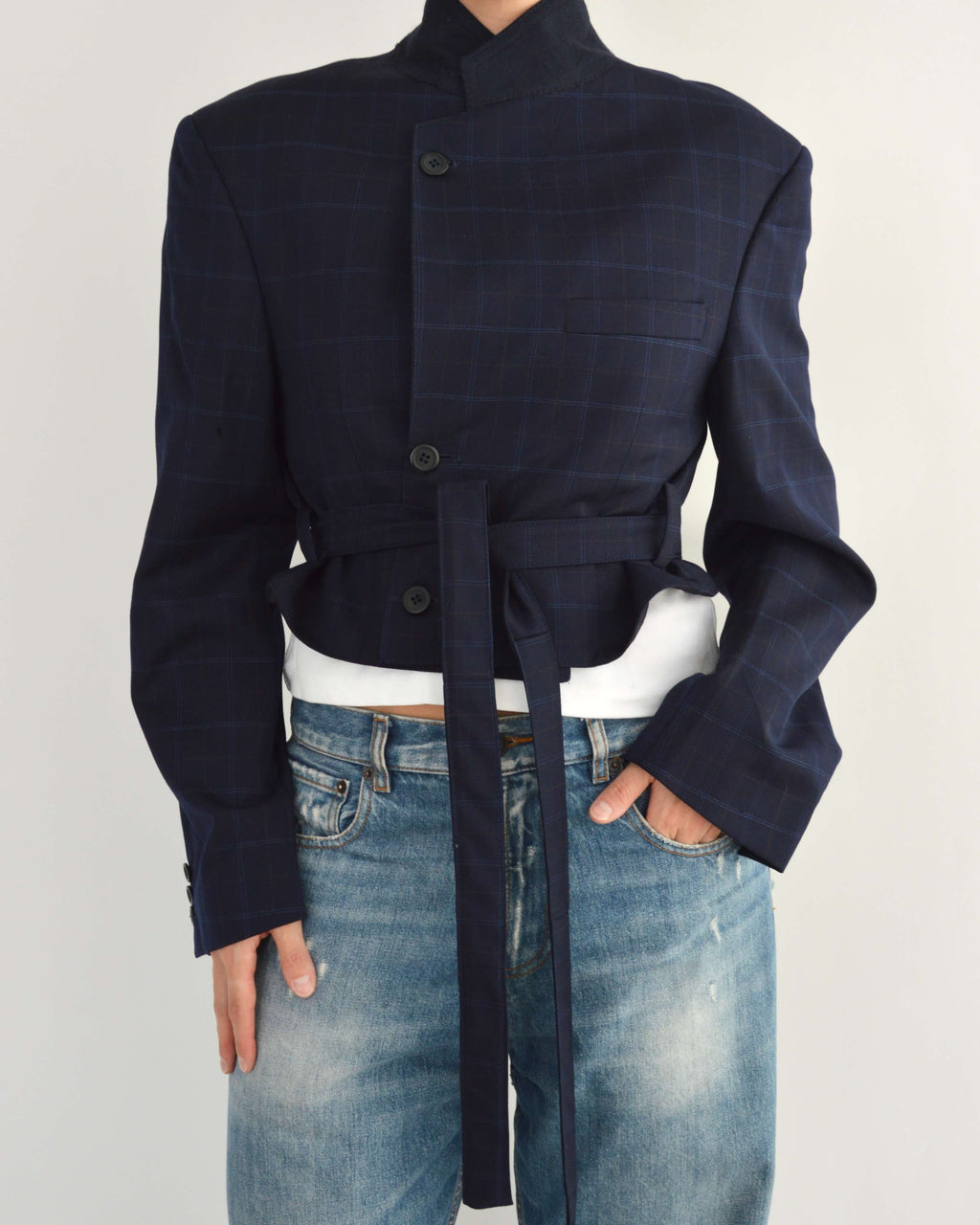 Tied-up Blazer - Dark Blue