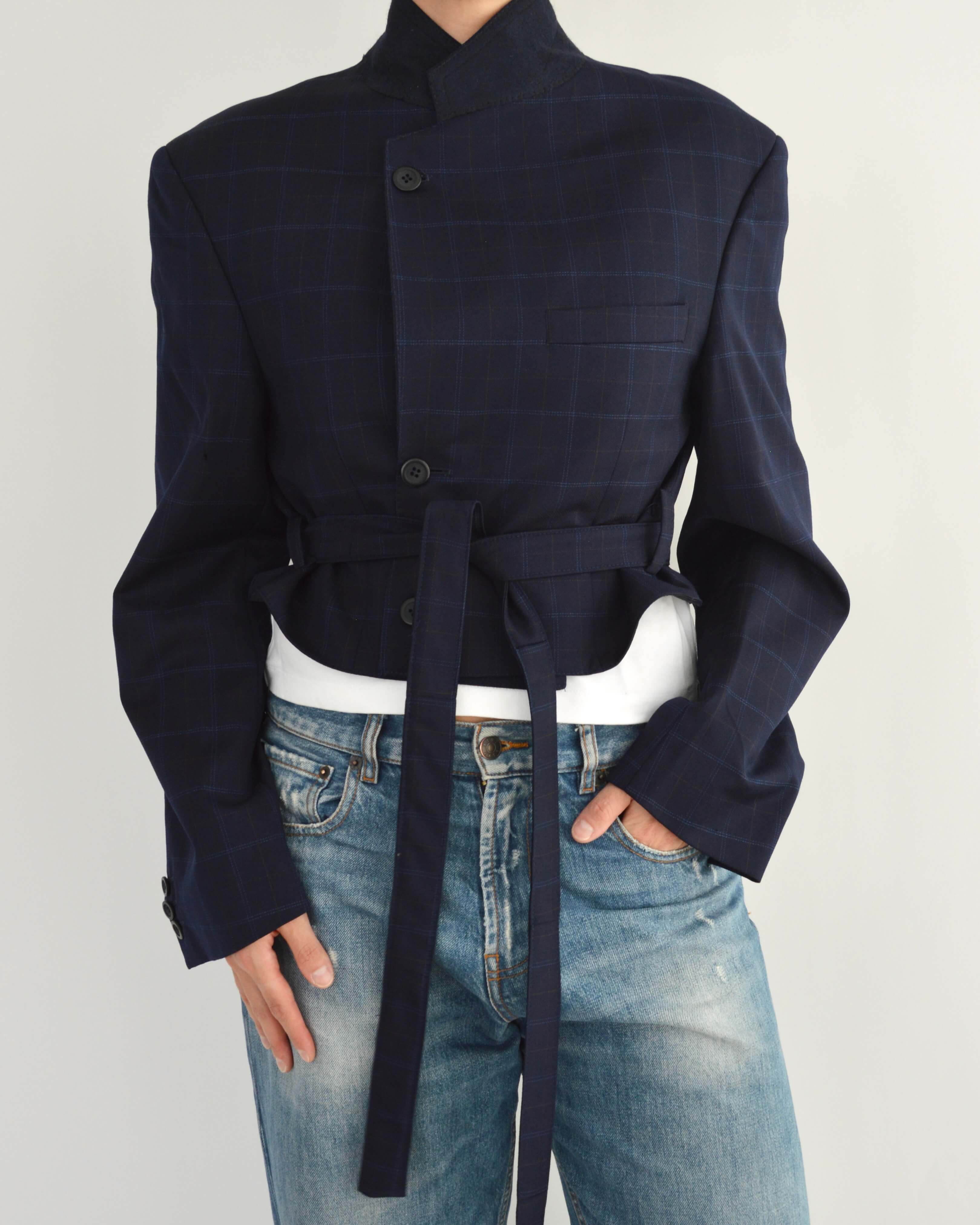 Tied-up Blazer - Dark Blue