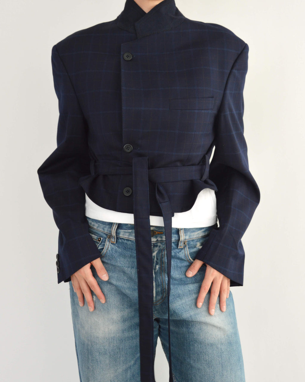 Tied-up Blazer - Dark Blue