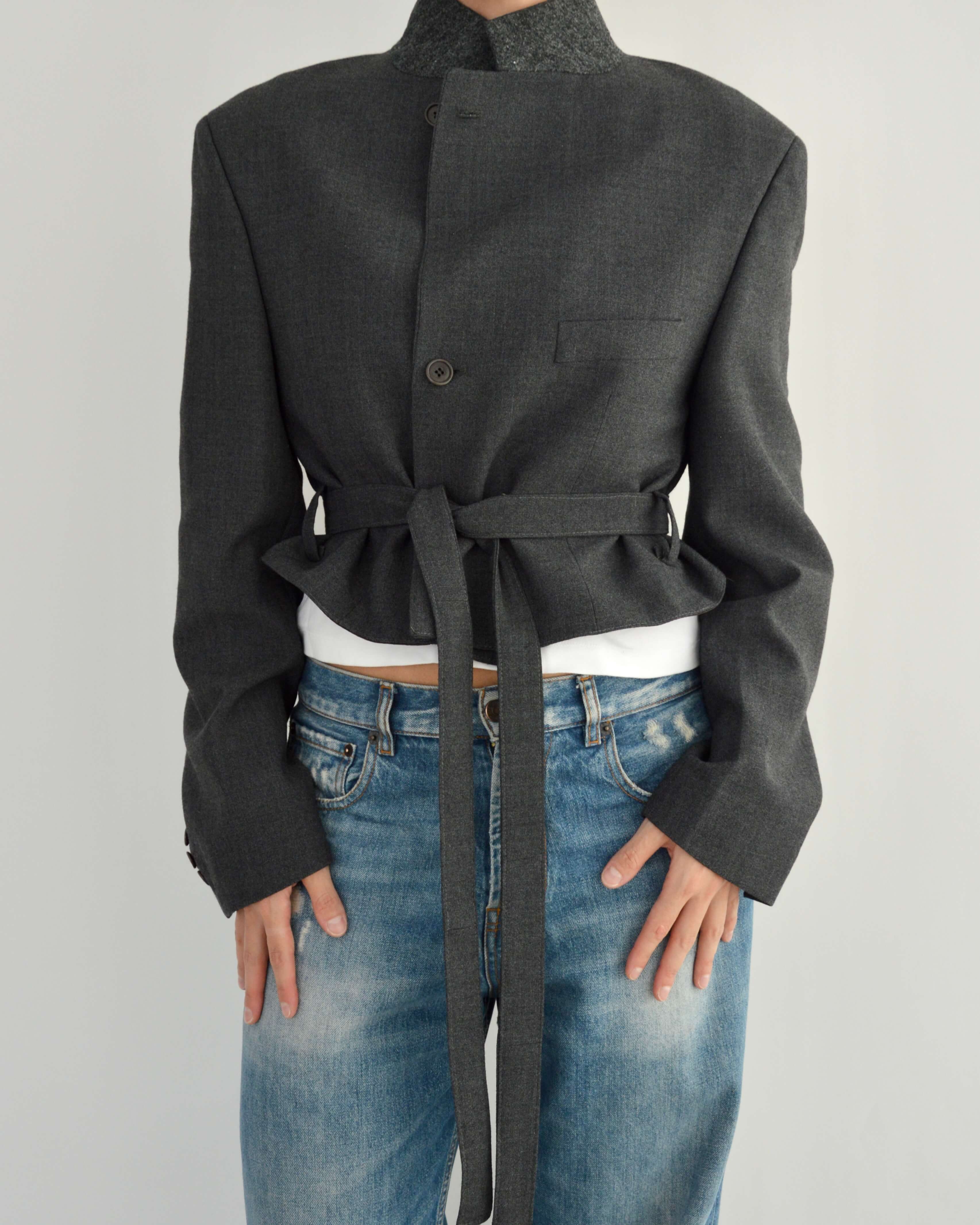 Tied-up Blazer - Grey Perfection