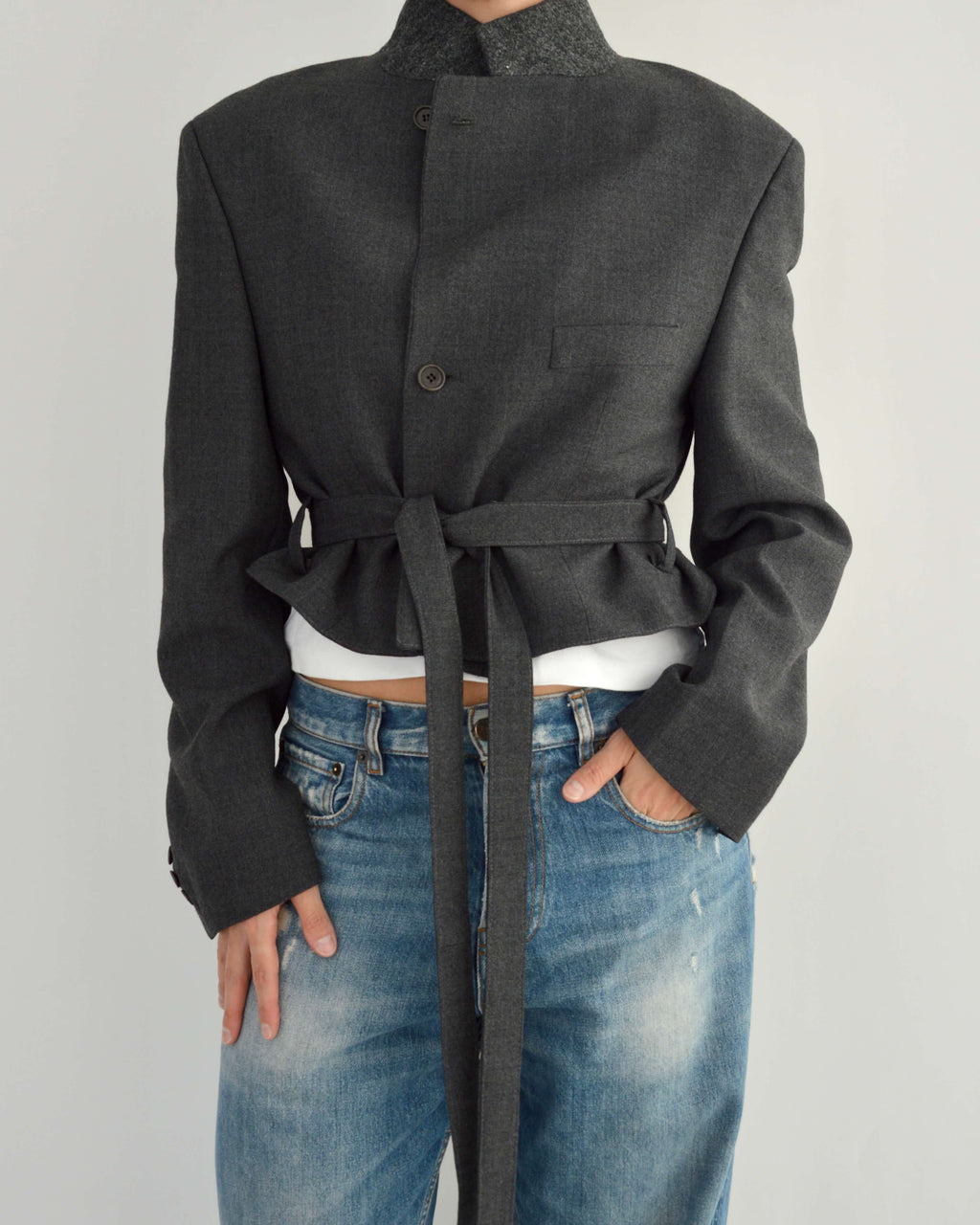 Tied-up Blazer - Grey Perfection