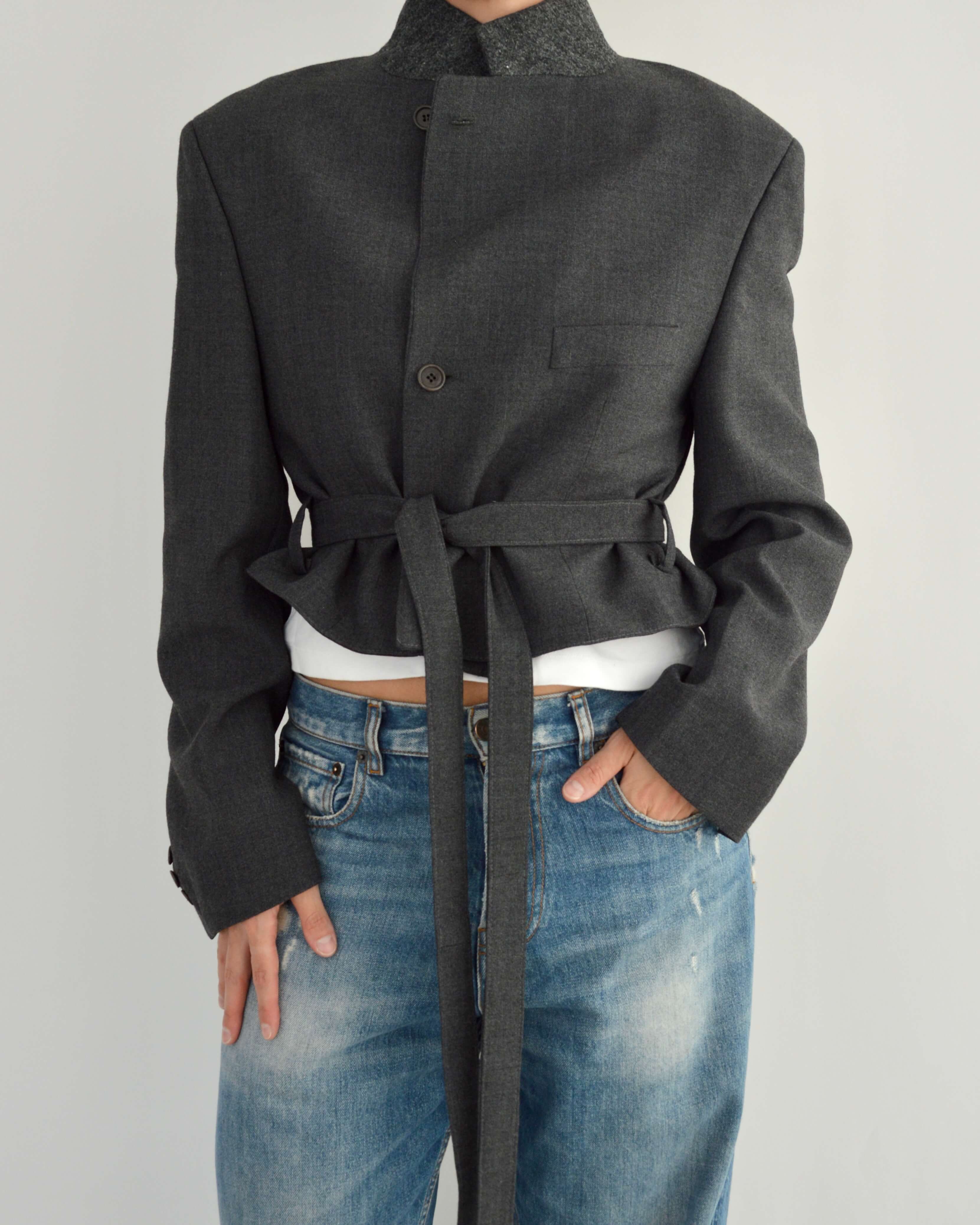 Tied-up Blazer - Grey Perfection