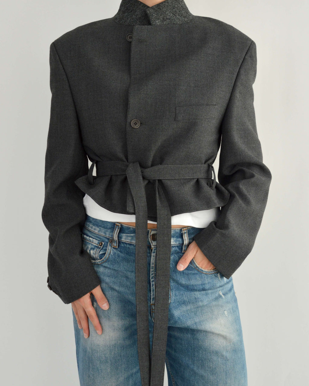 Tied-up Blazer - Grey Perfection