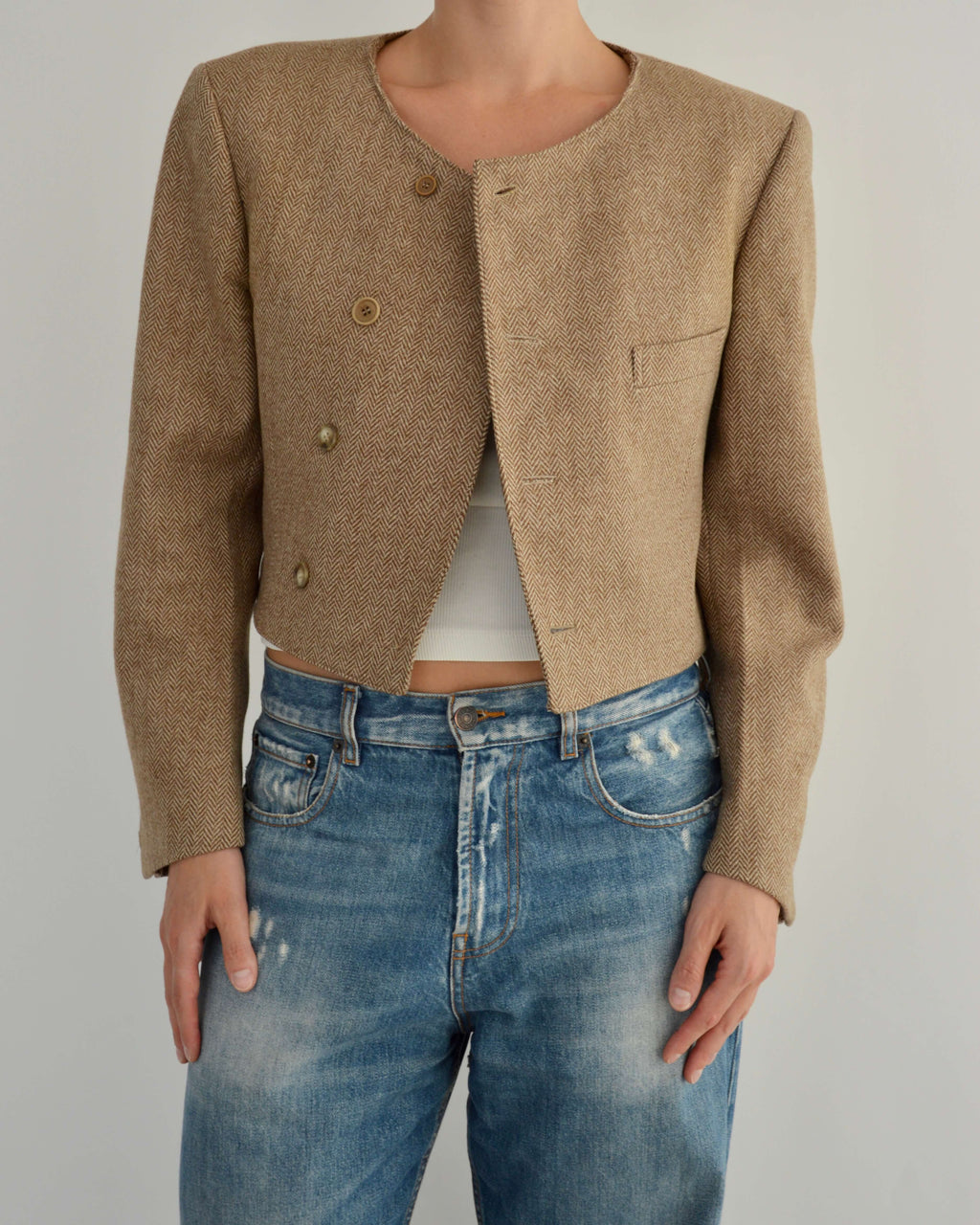 Frame Blazer - Textured Oatmilk (M)
