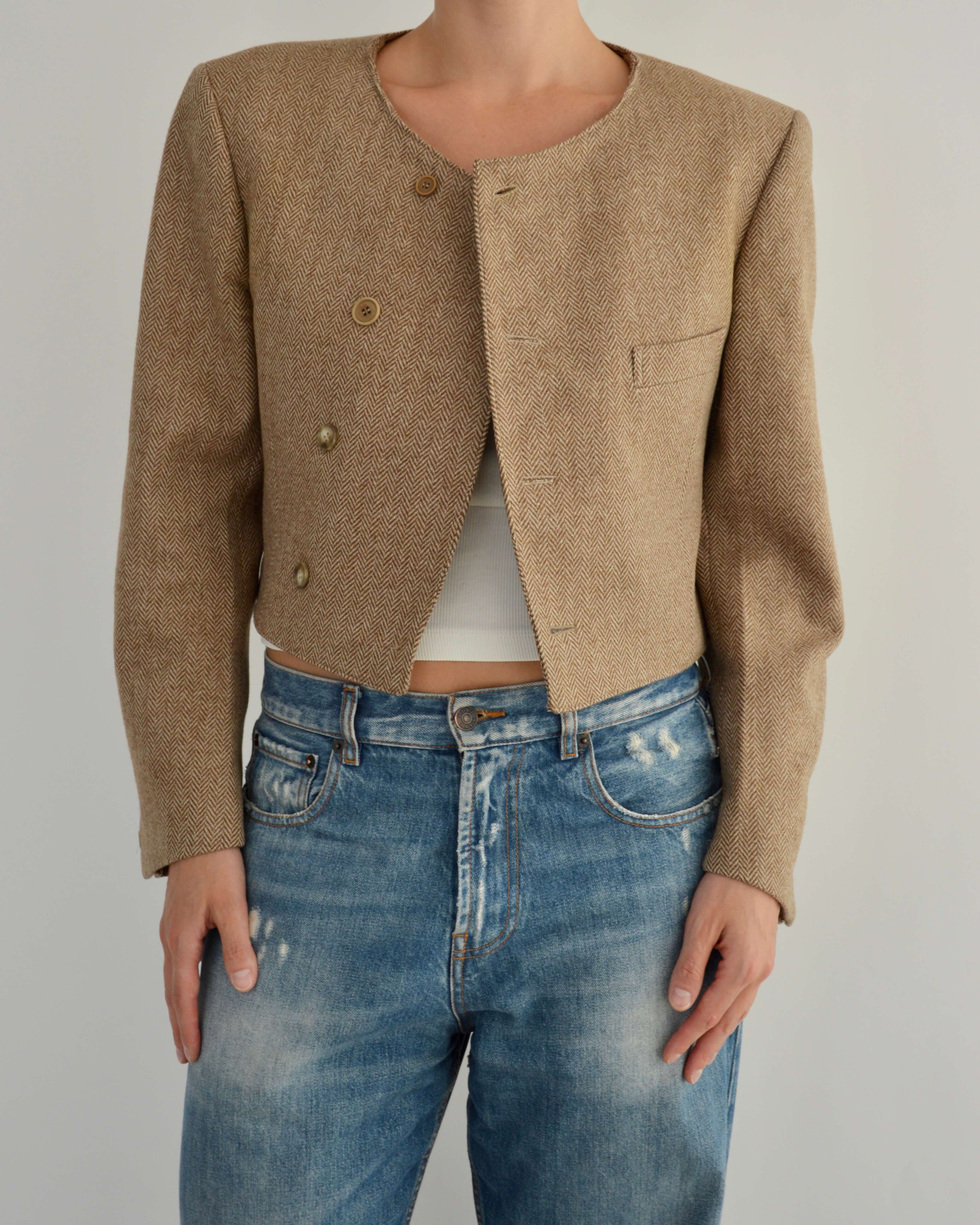 Frame Blazer - Textured Oatmilk (M)