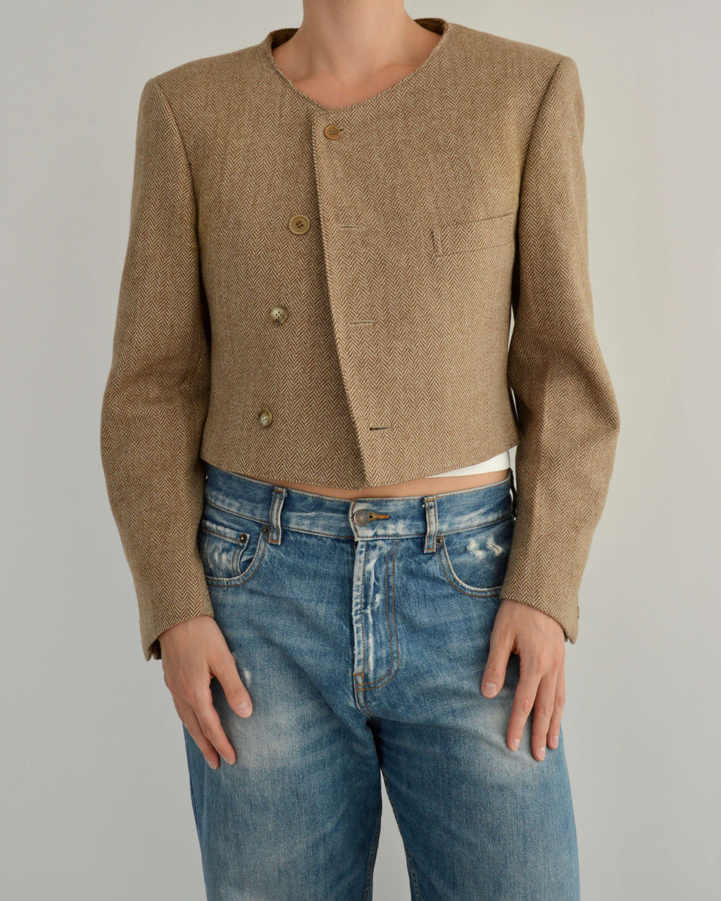 Frame Blazer - Textured Oatmilk (M)