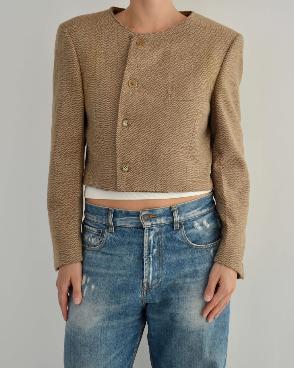 Frame Blazer - Textured Oatmilk (M)