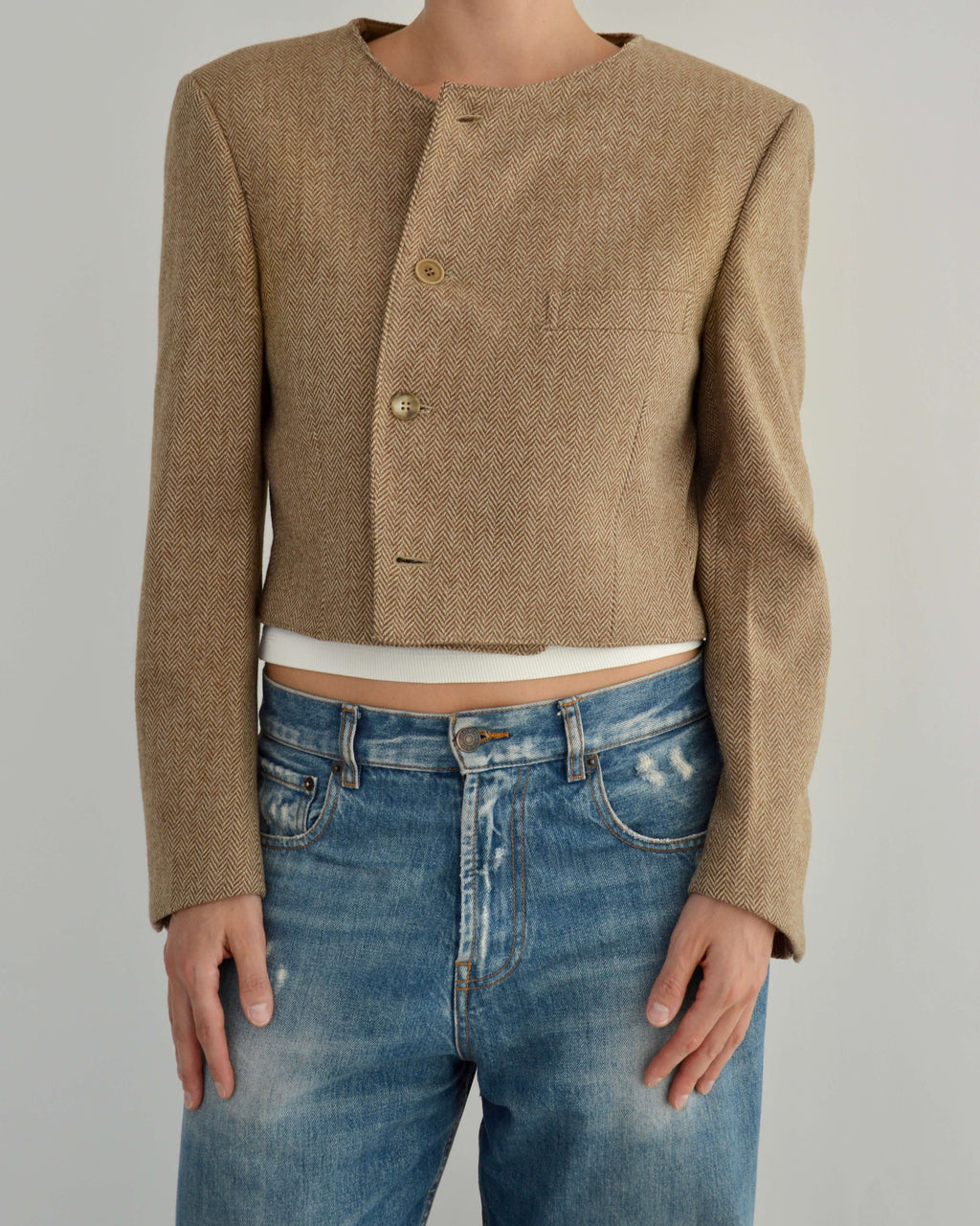 Frame Blazer - Textured Oatmilk (M)