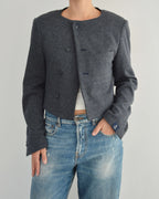 Frame Blazer - Textured Navy (M)