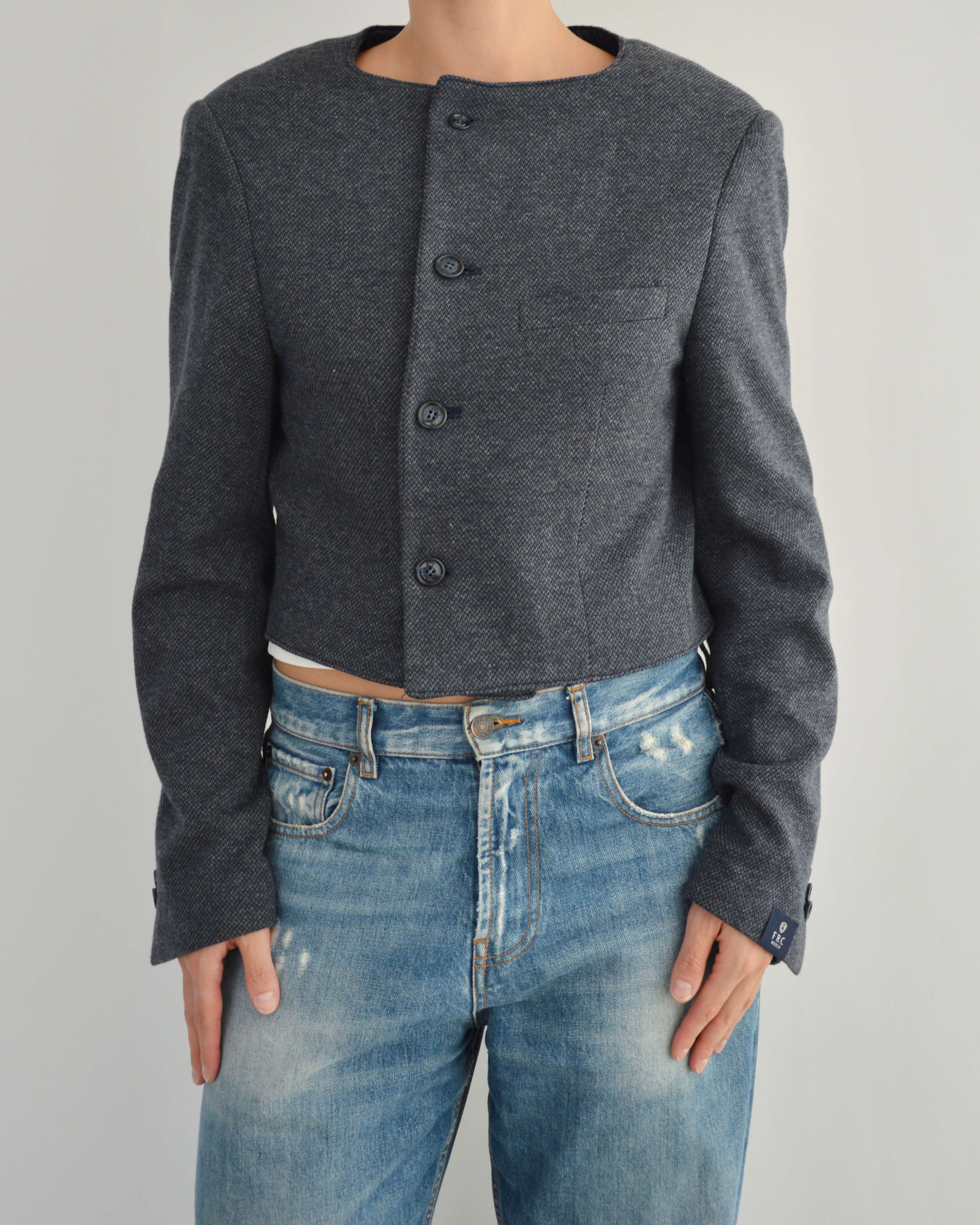Frame Blazer - Textured Navy (M)