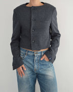 Frame Blazer - Textured Navy (M)