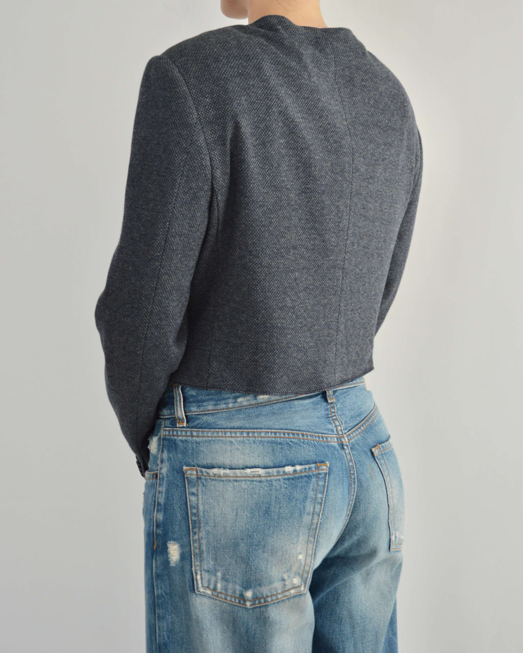 Frame Blazer - Textured Navy (M)