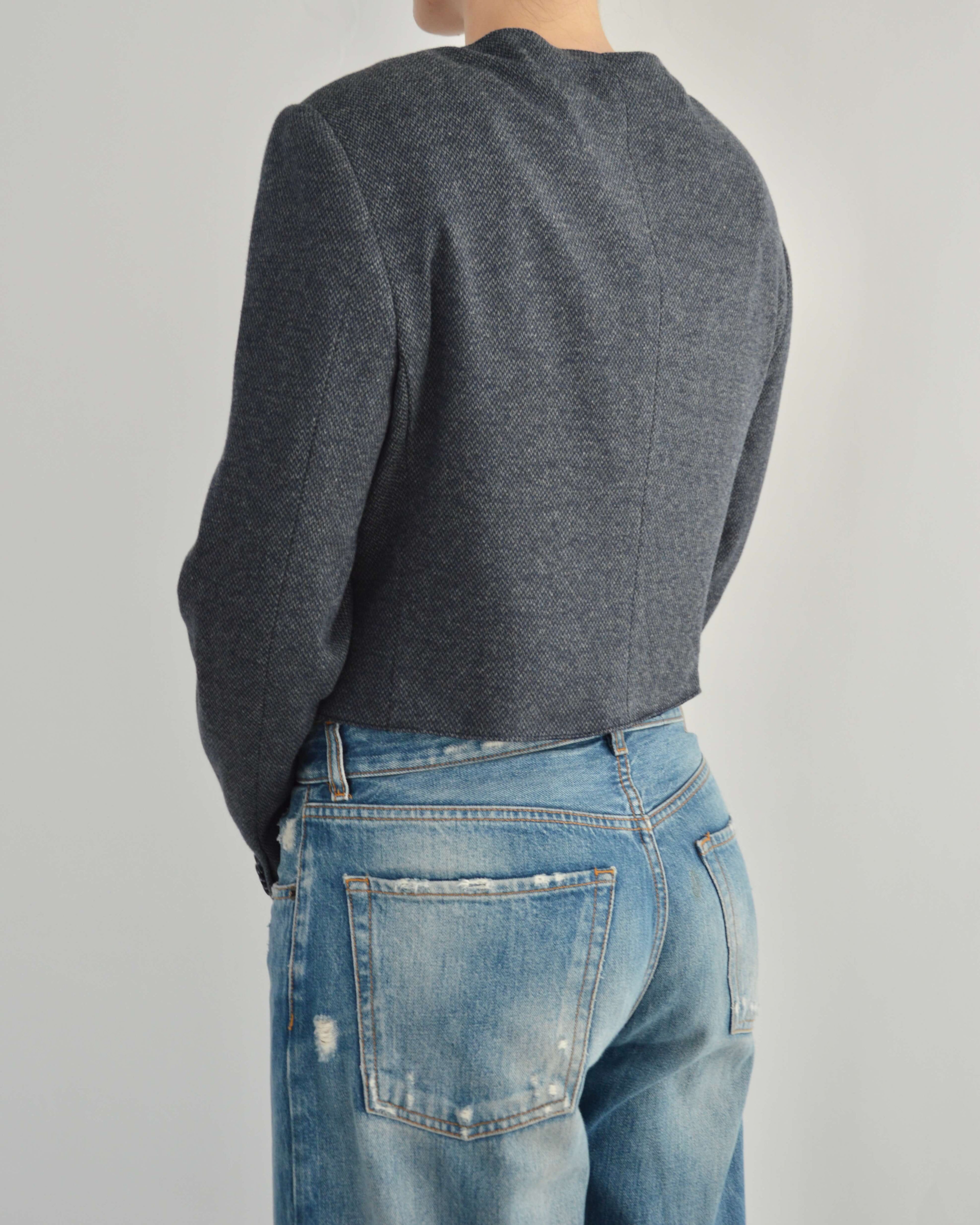 Frame Blazer - Textured Navy (M)