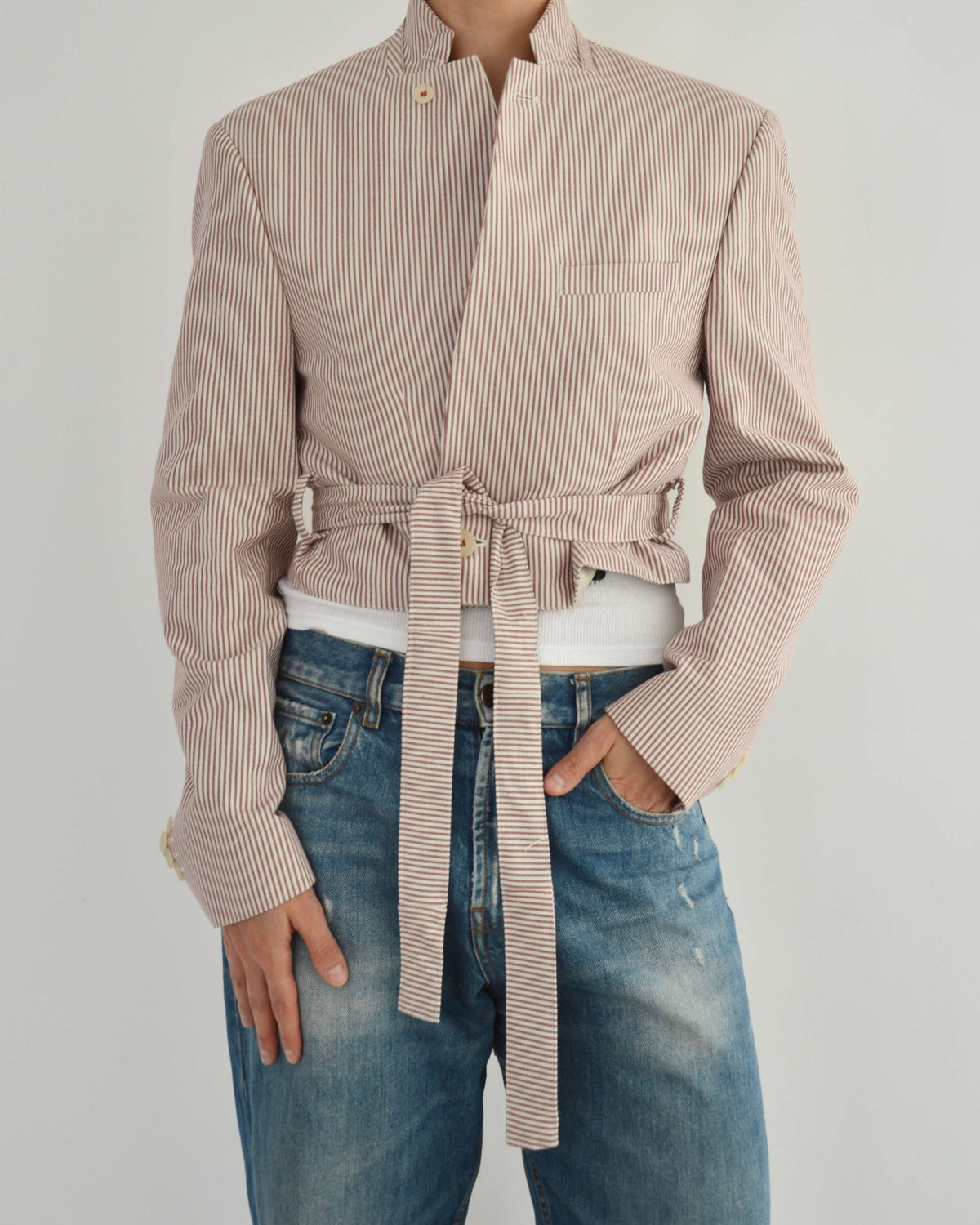 Vegan Tied-up Blazer - Stripped Perfection (S)