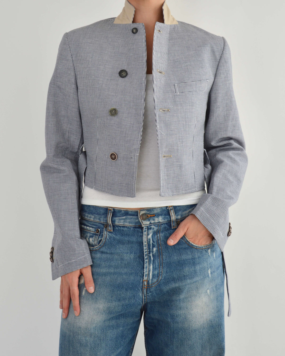 Vegan Tied-up Blazer - Light Blue (XS)