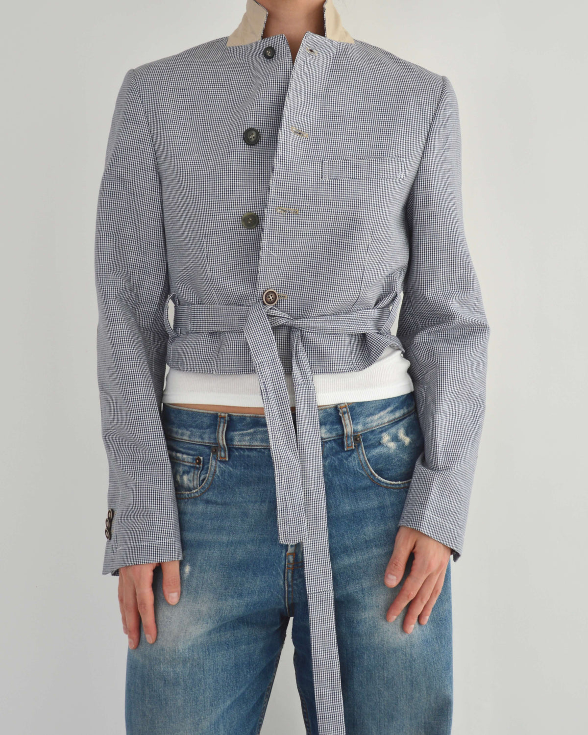 Vegan Tied-up Blazer - Light Blue (XS)