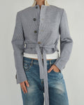Vegan Tied-up Blazer in Light Blue