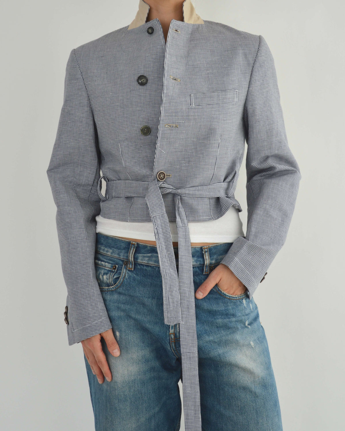 Vegan Tied-up Blazer - Light Blue (XS)