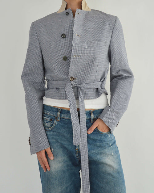 Vegan Tied-up Blazer in Light Blue