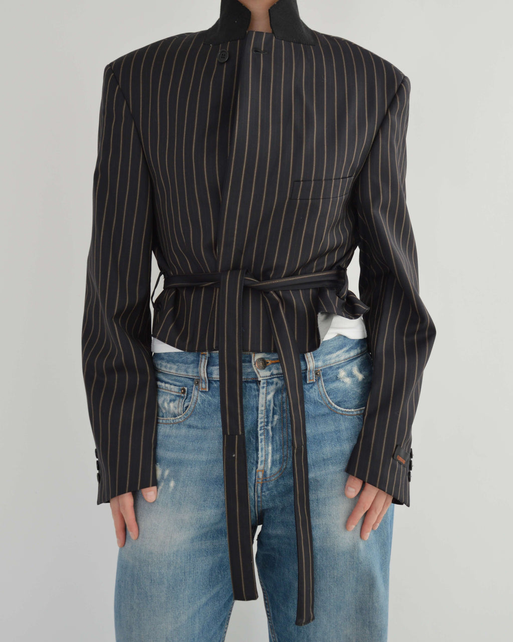 Tied-up Blazer in Fine Dark Navy, view 5