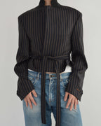 Tied-up Blazer in Fine Dark Navy, view 3