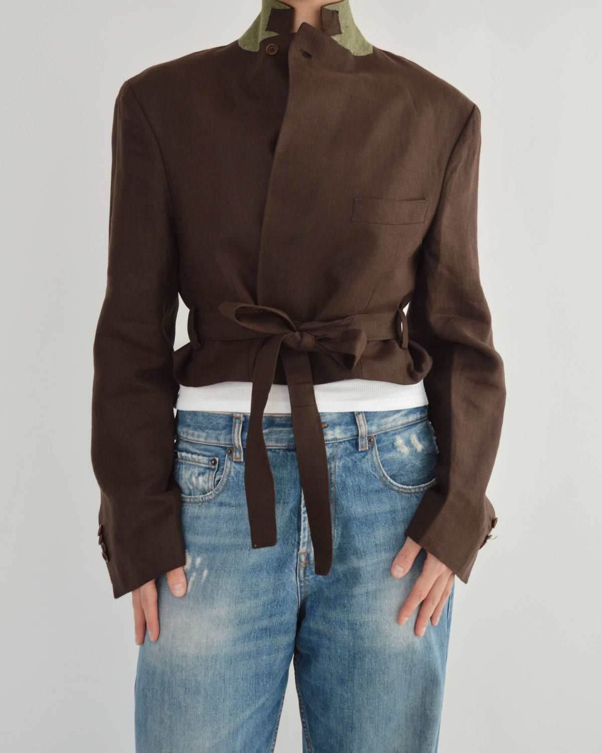 Tied-up Blazer - Linen Brown (S)