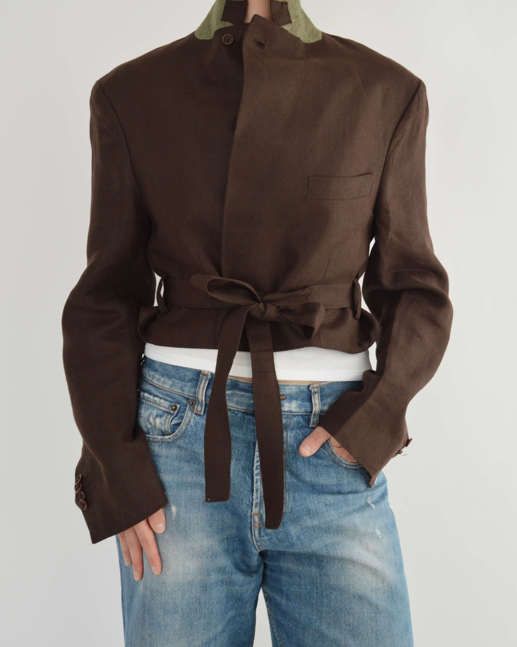 Tied-up Blazer - Linen Brown (S)