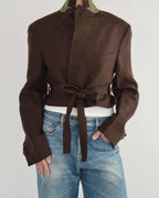 Tied-up Blazer - Linen Brown (S)